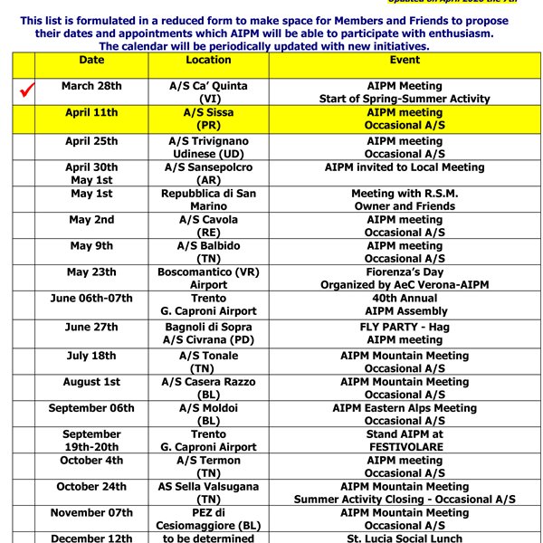 Association Activity Program 2026